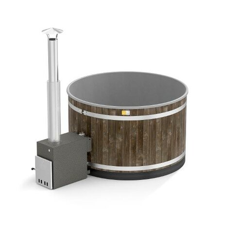 Kirami Kunststof Hottub Breezy "Sparren Coalblack"of"Dark Wallnut"