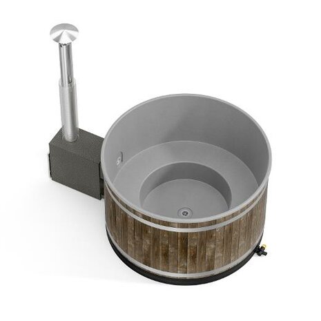 Kirami Kunststof Hottub Breezy "Sparren Coalblack"of"Dark Wallnut"